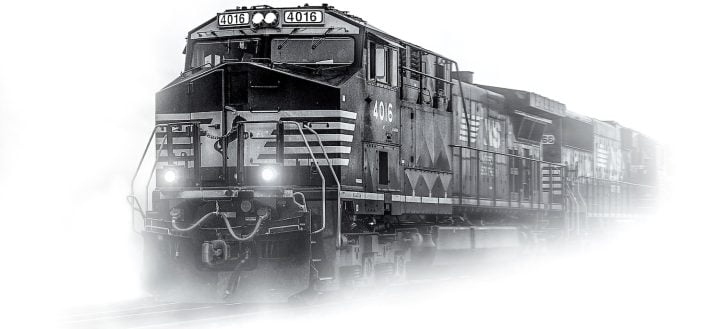 train on snowfield
